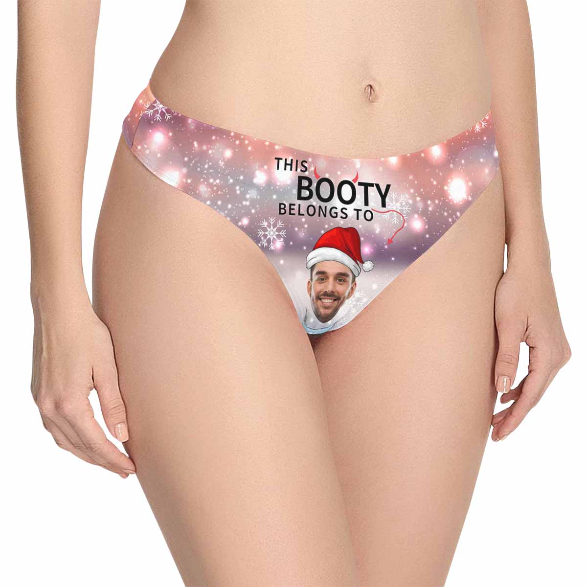 Personalized Face Christmas Booty Women&