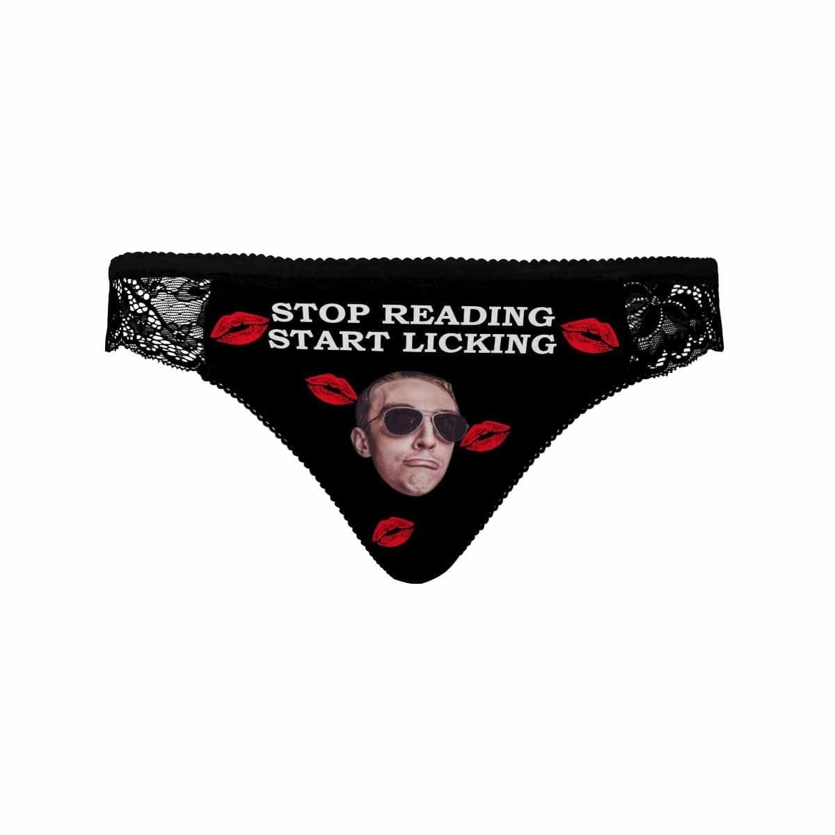 Personalized Face Lace Panties Custom Start Licking Sexy Underwear Women&