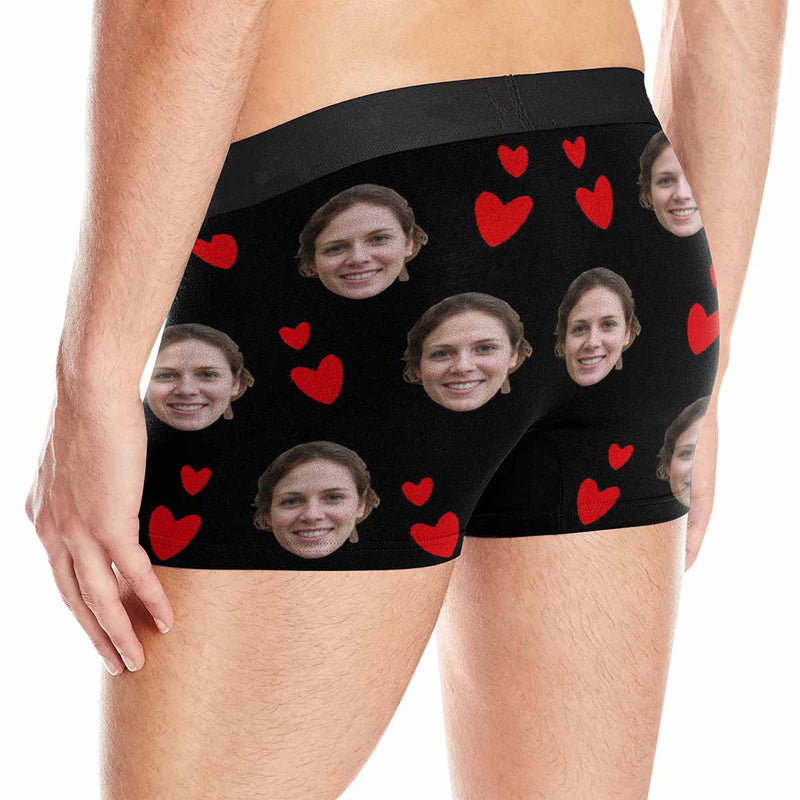 Personalized Face Licked It Women's Boyshort Panties&Men's Boxer Briefs Custom Matching Briefs Underwear For Couple Valentine's Day Gift