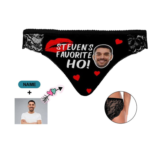 Personalized Face&Name Lace Panties Custom Favorite Ho Women Lace Panty