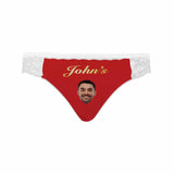 Personalized Face&Name Lace Panties Custom Red Sexy Underwear Women's Lace Panty