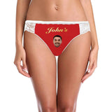 Personalized Face&Name Lace Panties Custom Red Sexy Underwear Women's Lace Panty