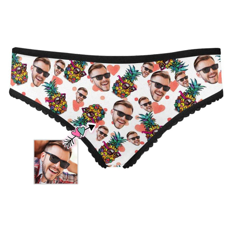 Personalized Face Pineapple Underwear Custom Women's High-cut Briefs