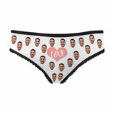 Personalized Face Underwear Custom Pink Heart Panties Women's High-cut Briefs