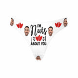 Personalized Face Underwear for Her Custom I'm Nuts About You Lingerie Women's Classic Thong Valentine's Gift