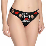 Personalized Face Underwear for Her Custom I'm Nuts About You Lingerie Women's Classic Thong Valentine's Gift