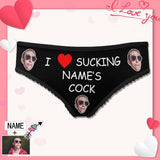 Personalized Face Underwear Custom I Sucking Women's High-cut Briefs