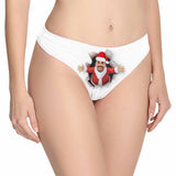 Personalized Face Underwear for Her Custom Santa Hole Lingerie Women's Classic Thong Funny Gift