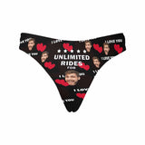 Personalized Face Underwear for Her Custom Unlimited Rides On Me Women's Lingerie Classic Thongs