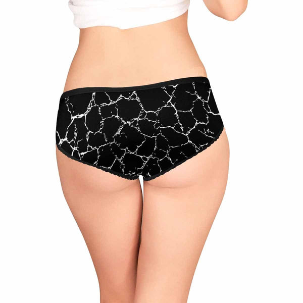 Personalized Face Women's Underwear Custom Crack Black Women's All Over Print High-cut Briefs Funny Lovers Gift