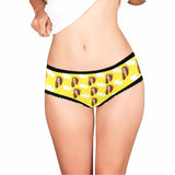 Personalized Face Women's Underwear Custom Heart Together Women's High-cut Briefs Gift for Her