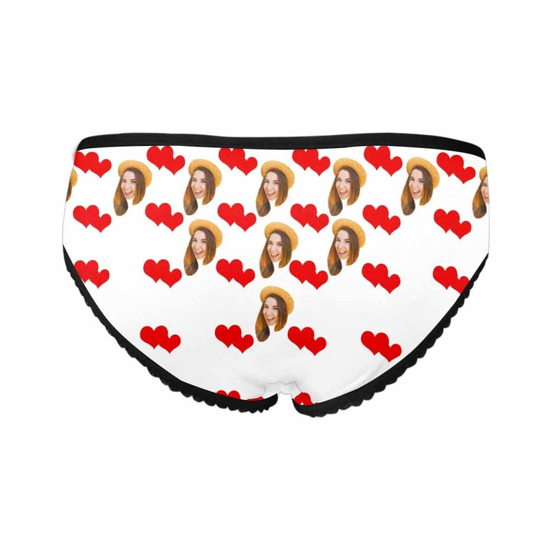 Personalized Face Women's Underwear Custom Heart Together Women's High-cut Briefs Gift for Her