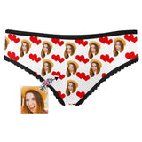 Personalized Face Underwear Custom Heart Together Women High-cut Briefs