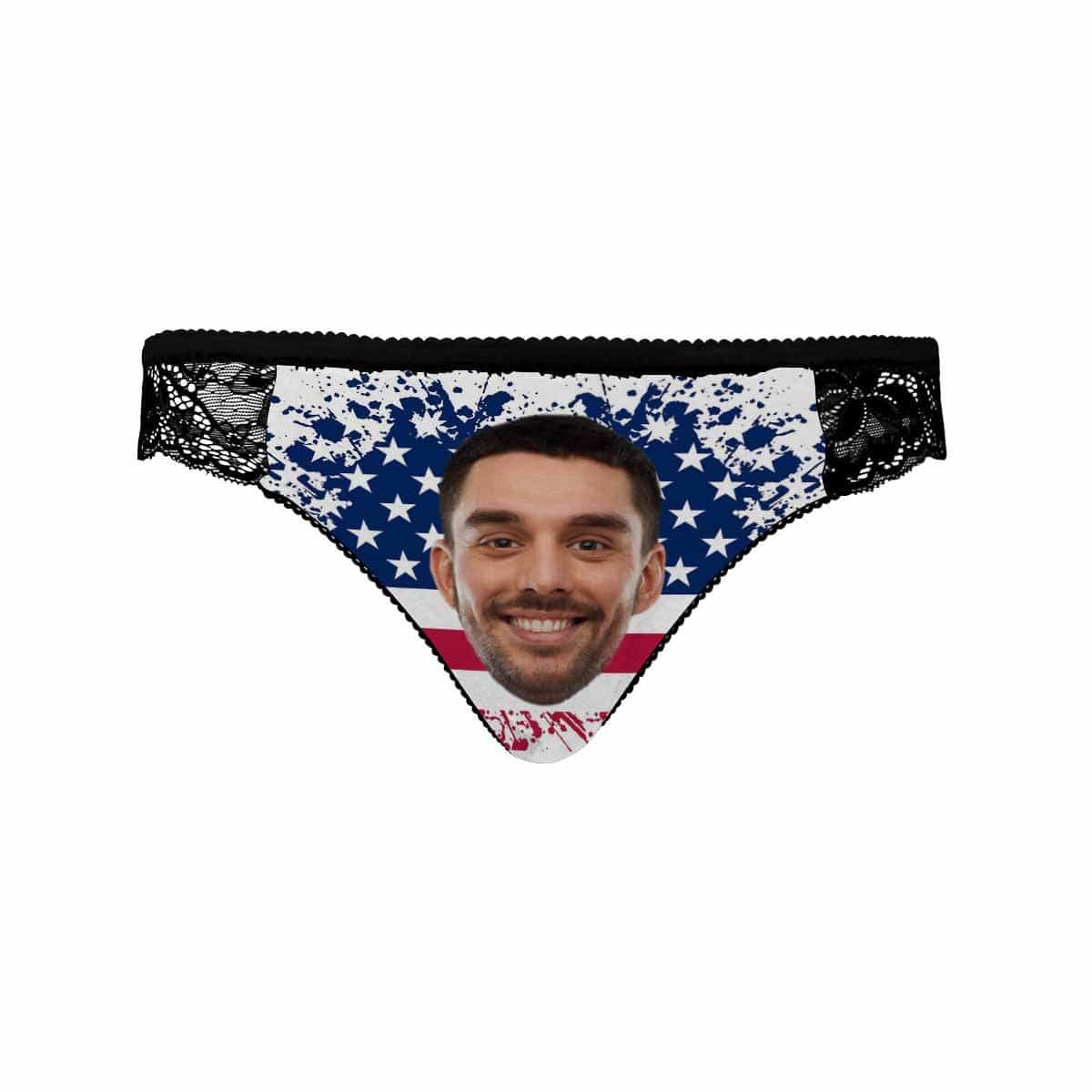 Personalized Face Womens?Panties Custom Flag Stars Sexy Underwear Women&