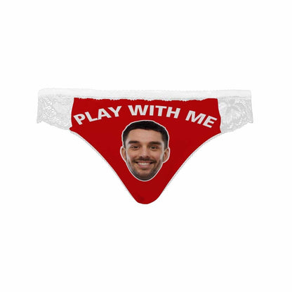 Personalized Face Womens?Panties Custom Play With Me Sexy Underwear Women&