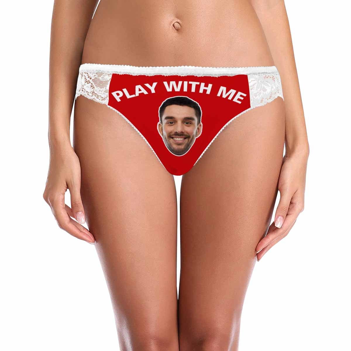 Personalized Face Womens?Panties Custom Play With Me Sexy Underwear Women&