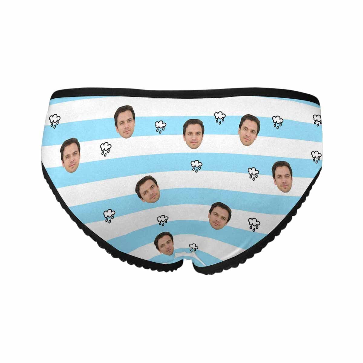 Personalized Face Womens Underwear Custom Cloud Stripes Women&