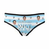 Personalized Face Womens Underwear Custom Cloud Stripes Women's All Over Print High-cut Briefs