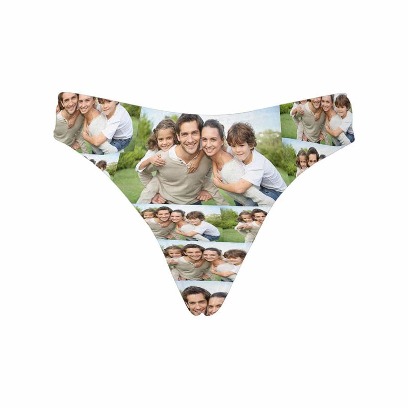 Personalized Family Photo Underwear Custom Women's Lingerie Classic Thongs Valentine's Gift for Wife