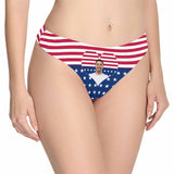 Personalized Love Heart Underwear for Her Custom Face Flag Women's High Waist Briefs