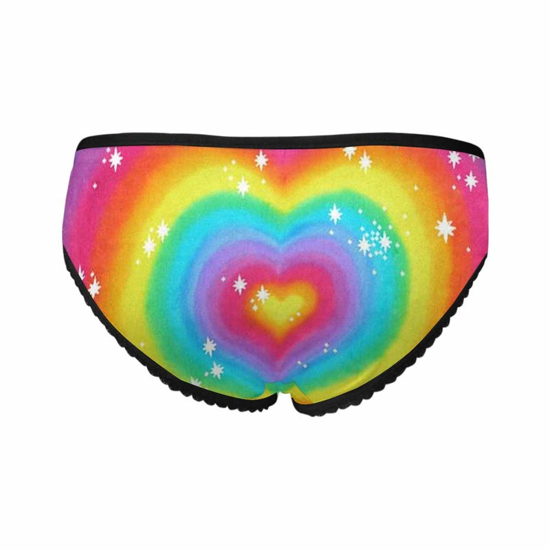 Personalized Love Rainbow Women's Underwear Custom Face Women's High-cut Briefs