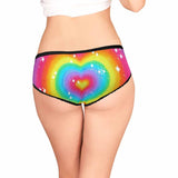 Personalized Love Rainbow Women's Underwear Custom Face Women's High-cut Briefs