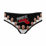 Personalized Photo&Name Underwear Red Lips Custom Women's All Over Print High-cut Briefs