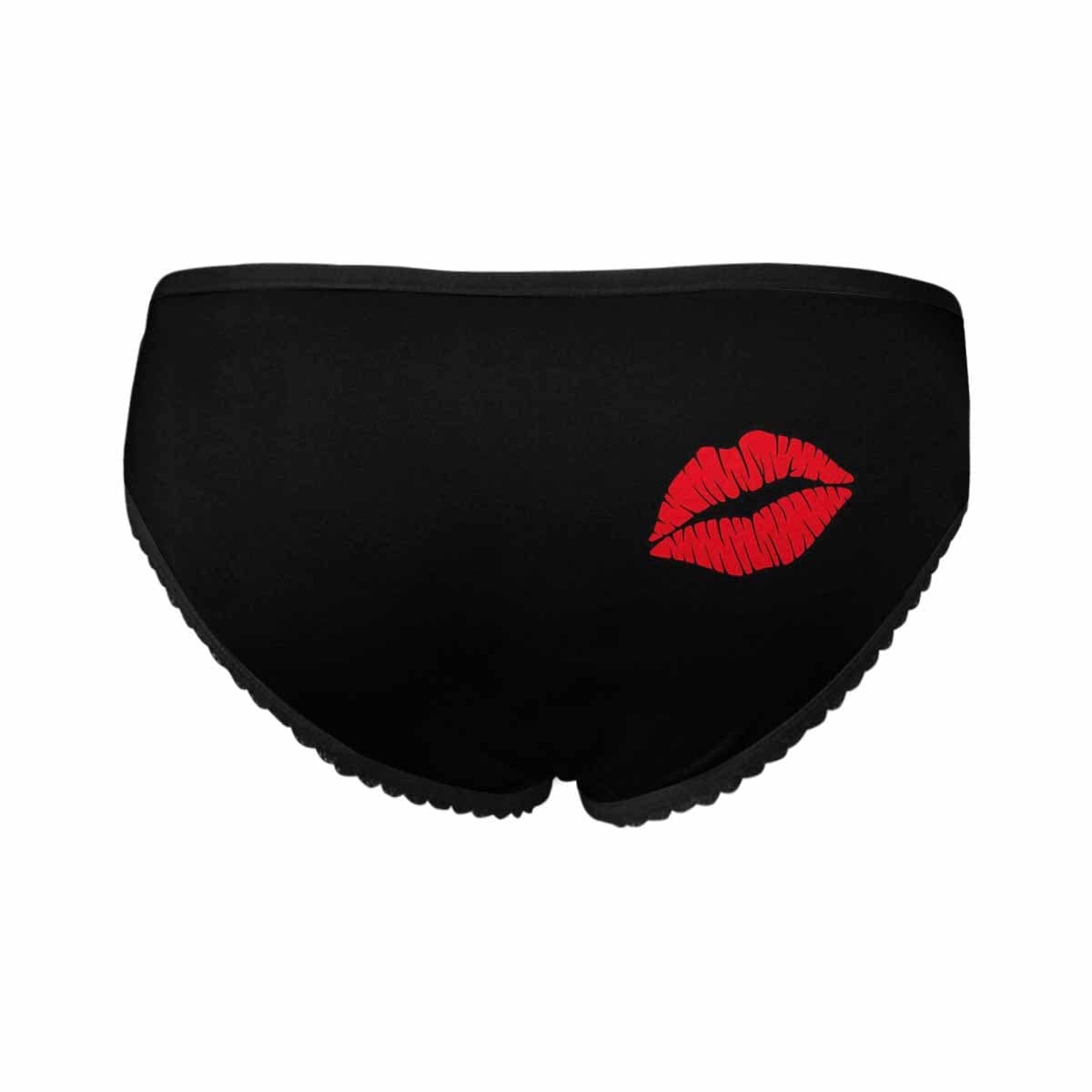 Personalized Photo&amp;Name Underwear Red Lips Custom Women&