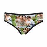 Personalized Photo Underwear Custom Splice Women's High-cut Briefs Anniversary Gift for Her