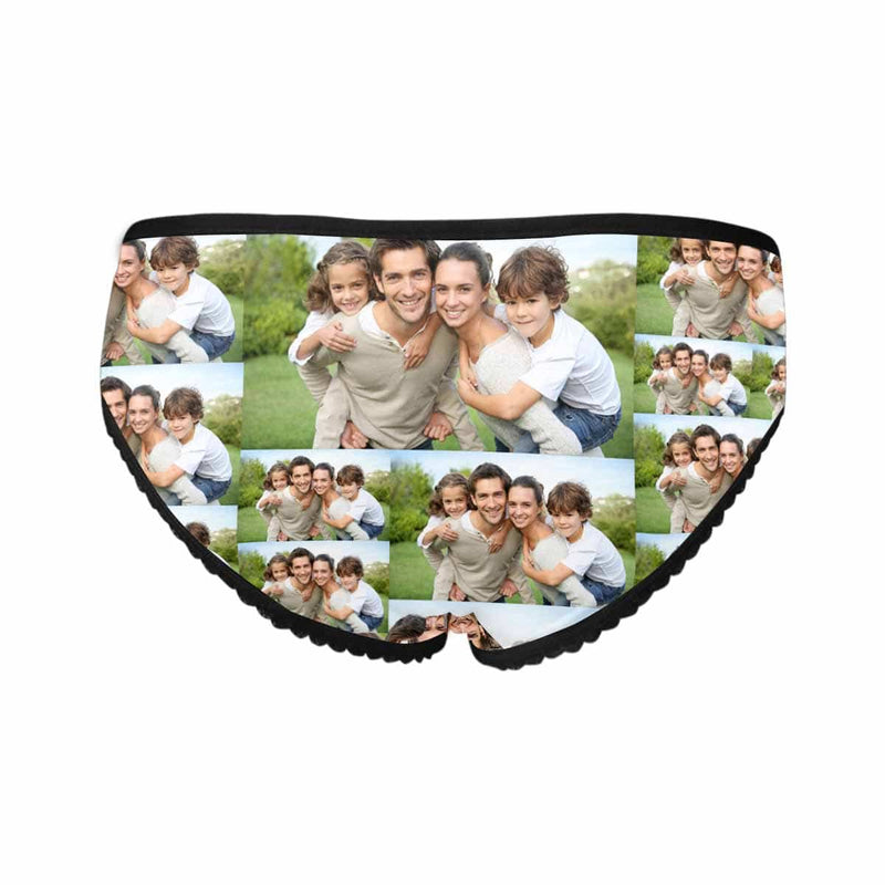 Personalized Photo Underwear Custom Splice Women's High-cut Briefs Anniversary Gift for Her