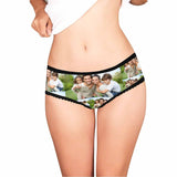 Personalized Photo Underwear Custom Splice Women's High-cut Briefs Anniversary Gift for Her