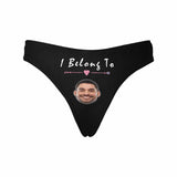 Personalized Underwear Custom Face Lingerie Love Belongs Women's Classic Thong for Her