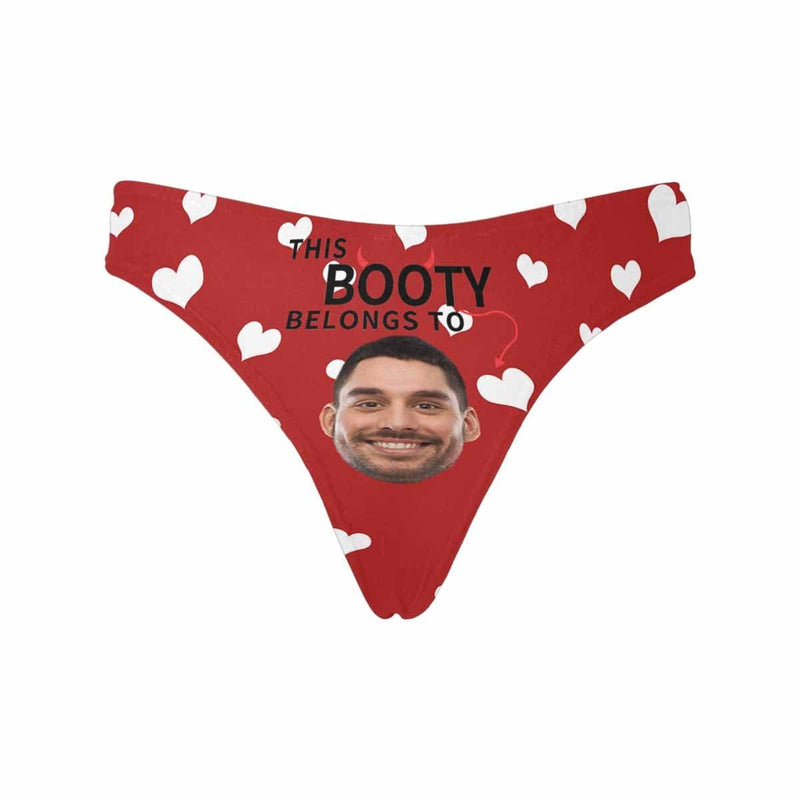 Personalized Underwear for Her Custom Face Love Booty Belongs Women's Classic Thong Valentine's Day Gift