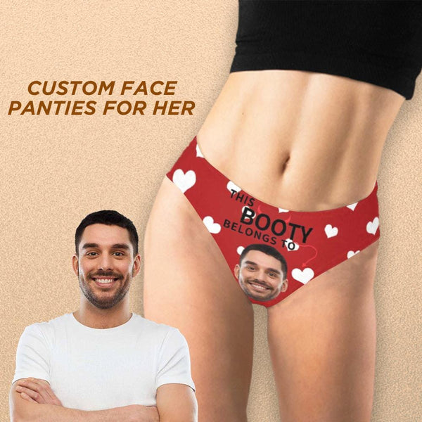 Custom Face Booty Belongs Womens Classic Thongs