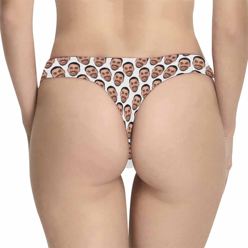 Personalized Underwear for Her Custom Face Mine Women's Classic Thongs Funny Lovers Lingerie Gift