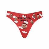 Personalized Underwear for Her Custom Face Unlimited Rides On Me Women's Classic Thongs