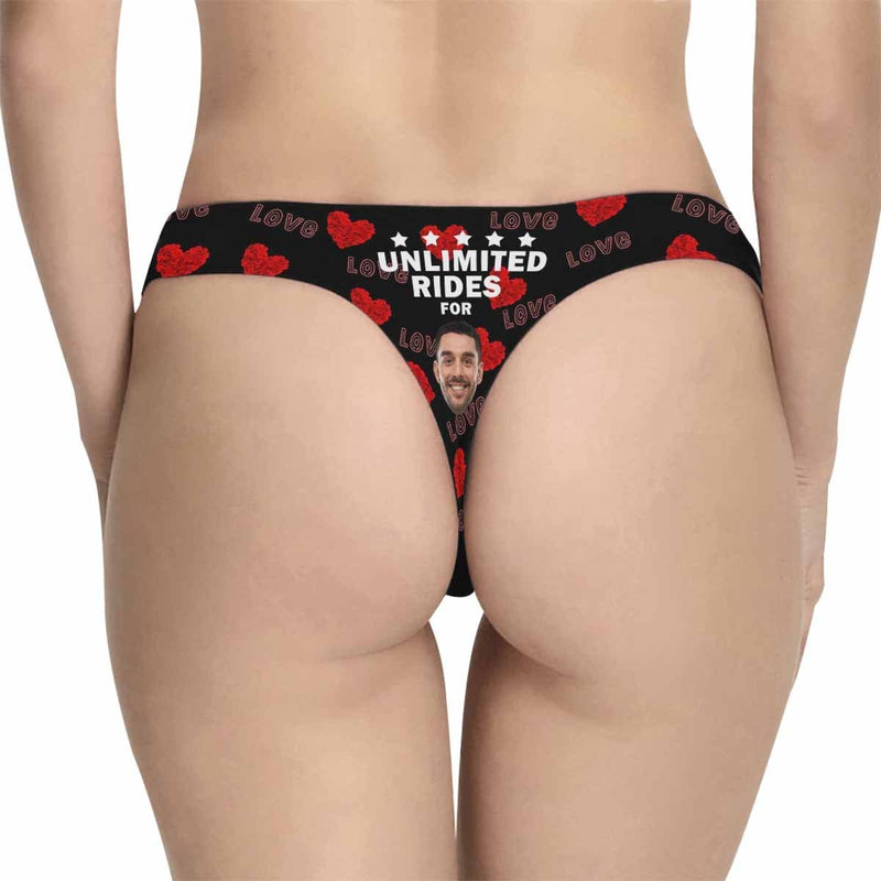 Personalized Women's Underwear Custom Face Unlimited Rides Printing Lingerie Women's Classic Thong for Her