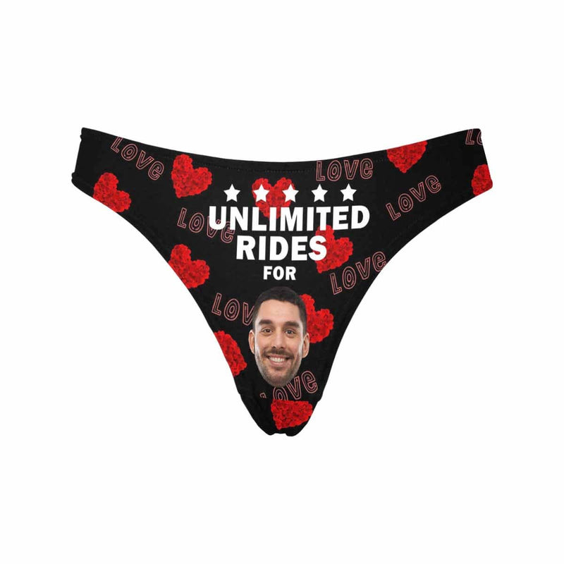 Personalized Women's Underwear Custom Face Unlimited Rides Printing Lingerie Women's Classic Thong for Her